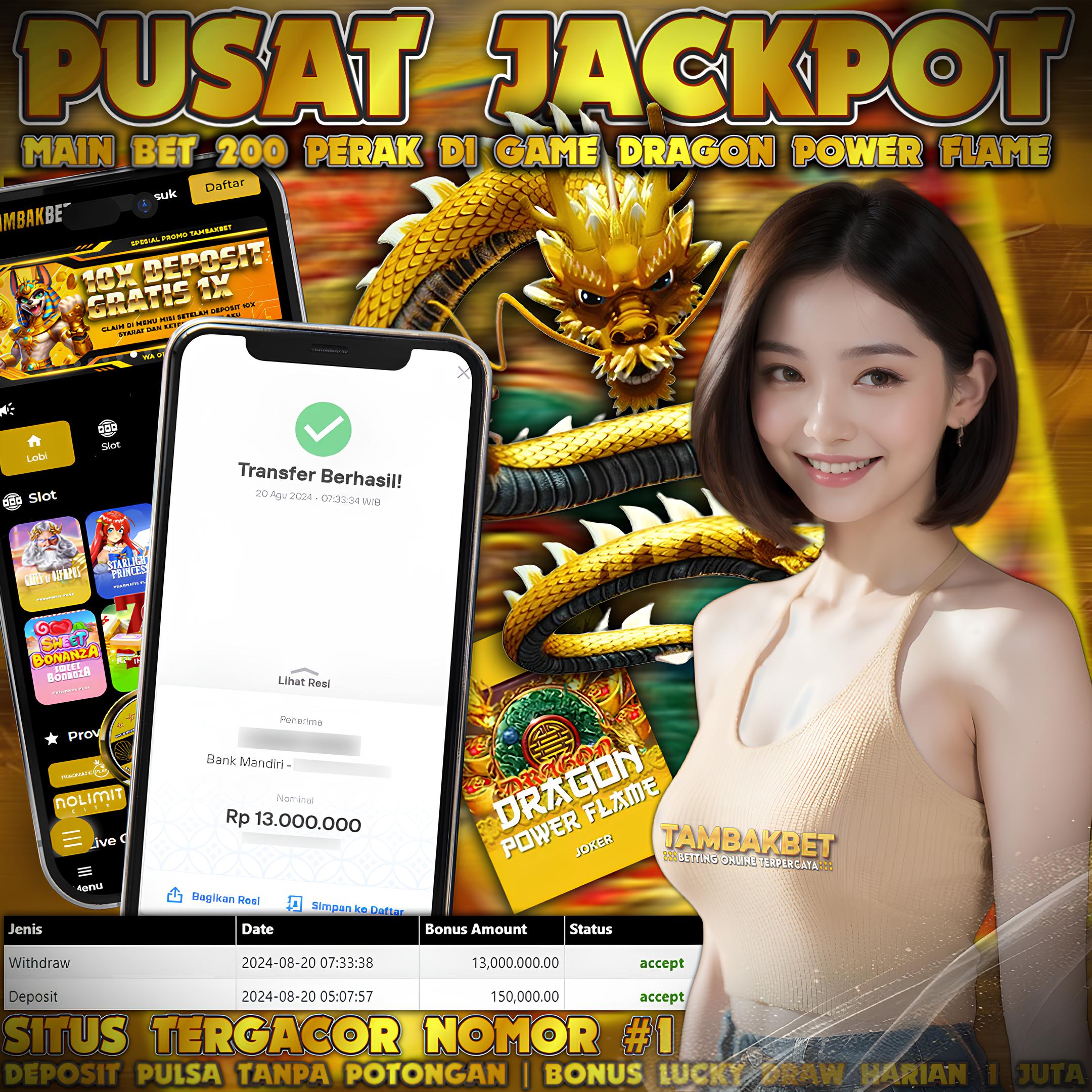 BUKTI JACKPOT SLOT TAMBAKBET