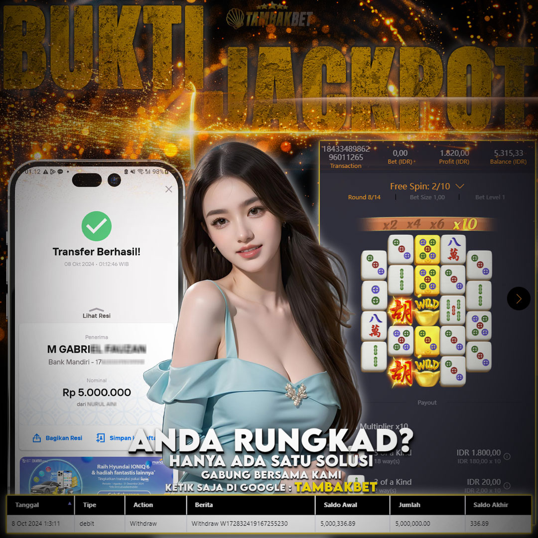 BUKTI JACKPOT SLOT MAHJONG WAYS 2 TAMBAKBET