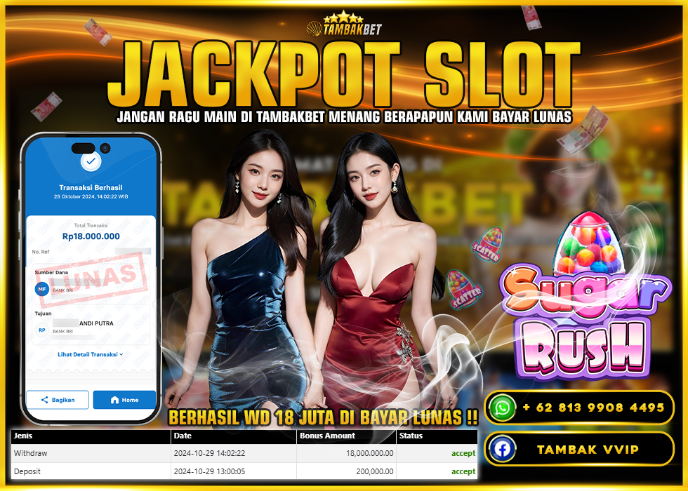 BUKTI JACKPOT SLOT SUGAR RUSH DI TAMBAKBET