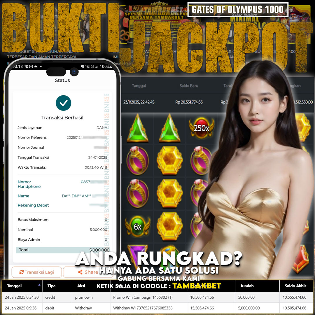 BUKTI JACKPOT SLOT OLYMPUS 1000 TAMBAKBET